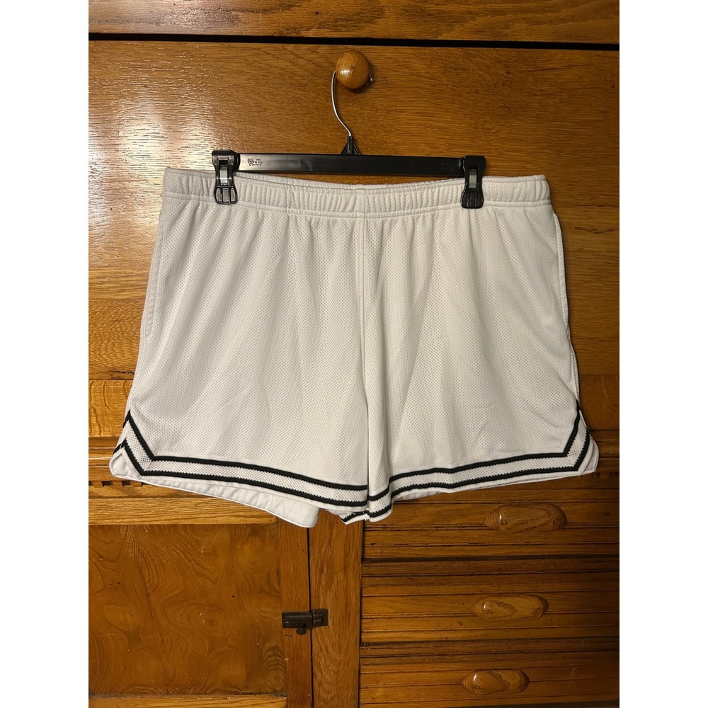 Wild Fable White Mesh Basketball Shorts Black Striped Trim Coquette Sporty 90s
